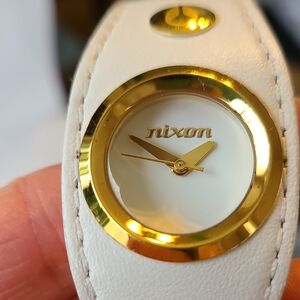 Nixon Gold and White Timepiece